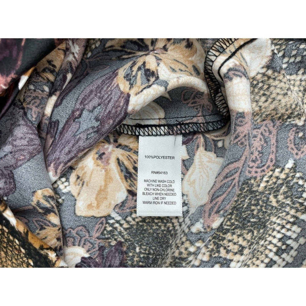 Marc New York Women's Floral Shirt Blouse Brown & Purple Medium‎ NWT Andrew Marc - Picture 7 of 12